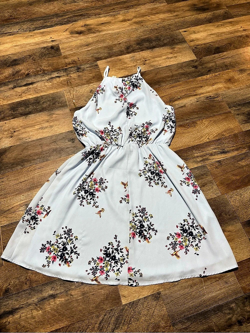 Blue Rain Floral Mini Dress Size Small Like New